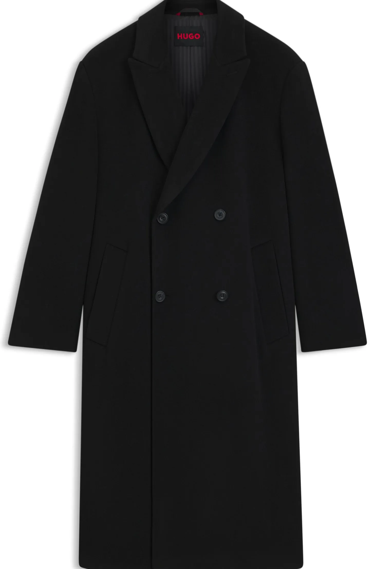 Double-breasted coat in a wool blend
