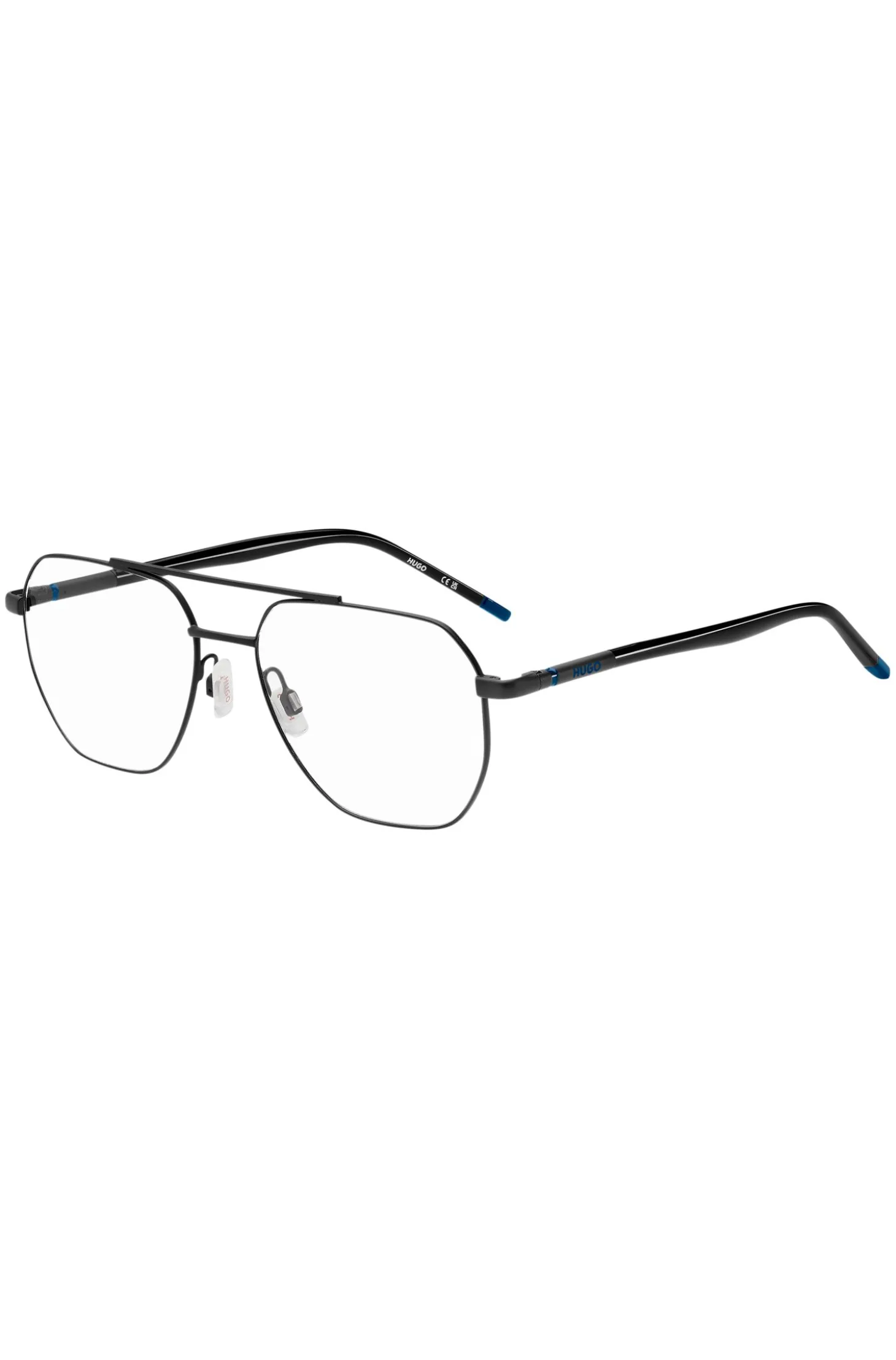 Double-bridge optical frames in black metal