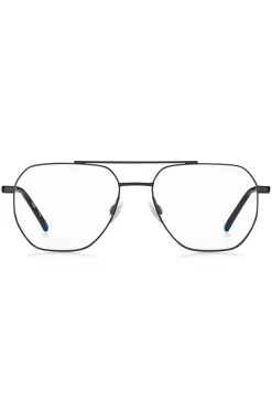 Double-bridge optical frames in black metal
