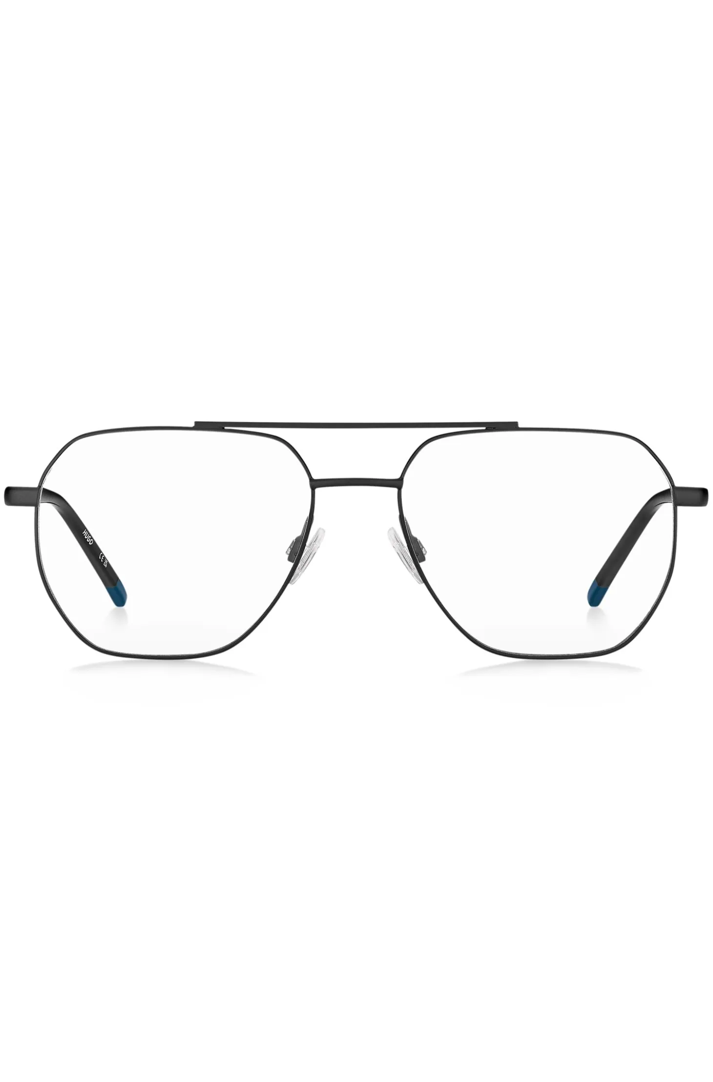 Double-bridge optical frames in black metal