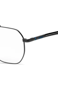 Double-bridge optical frames in black metal