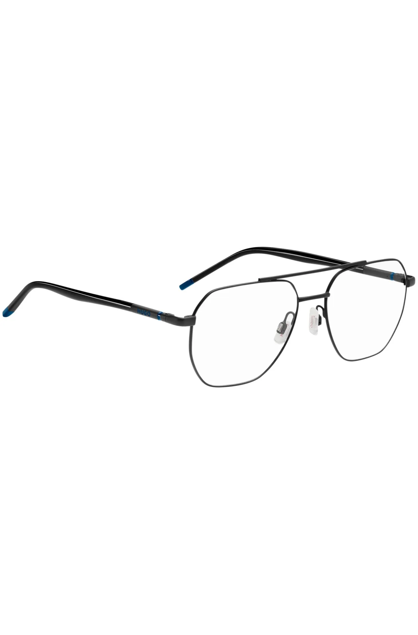 Double-bridge optical frames in black metal
