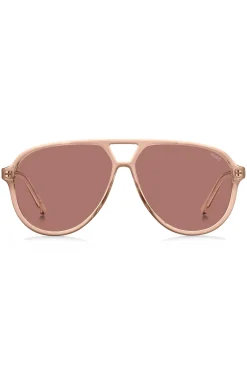 Double-bridge sunglasses in pink acetate