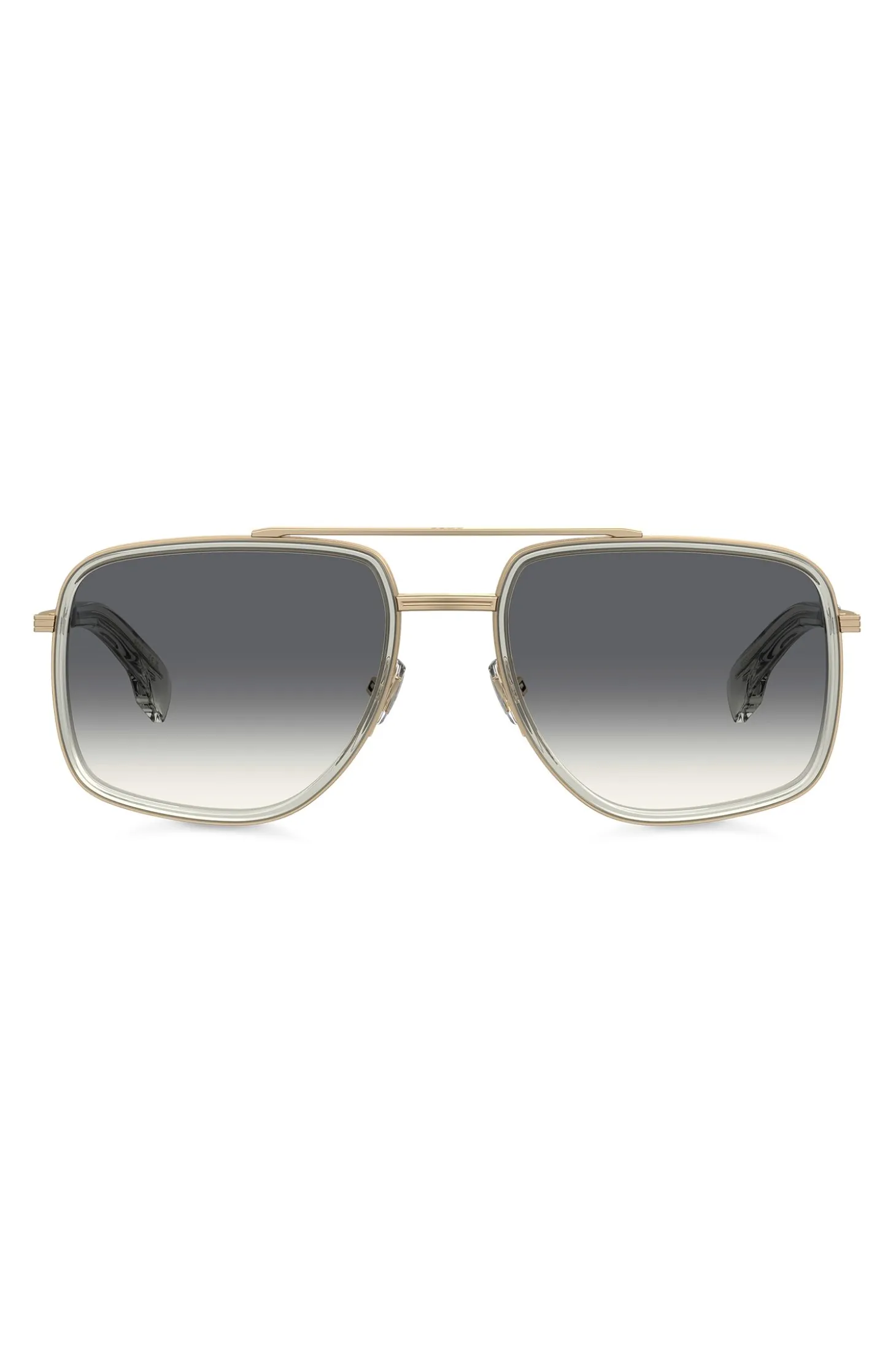 Double-bridge sunglasses with gold-tone effect