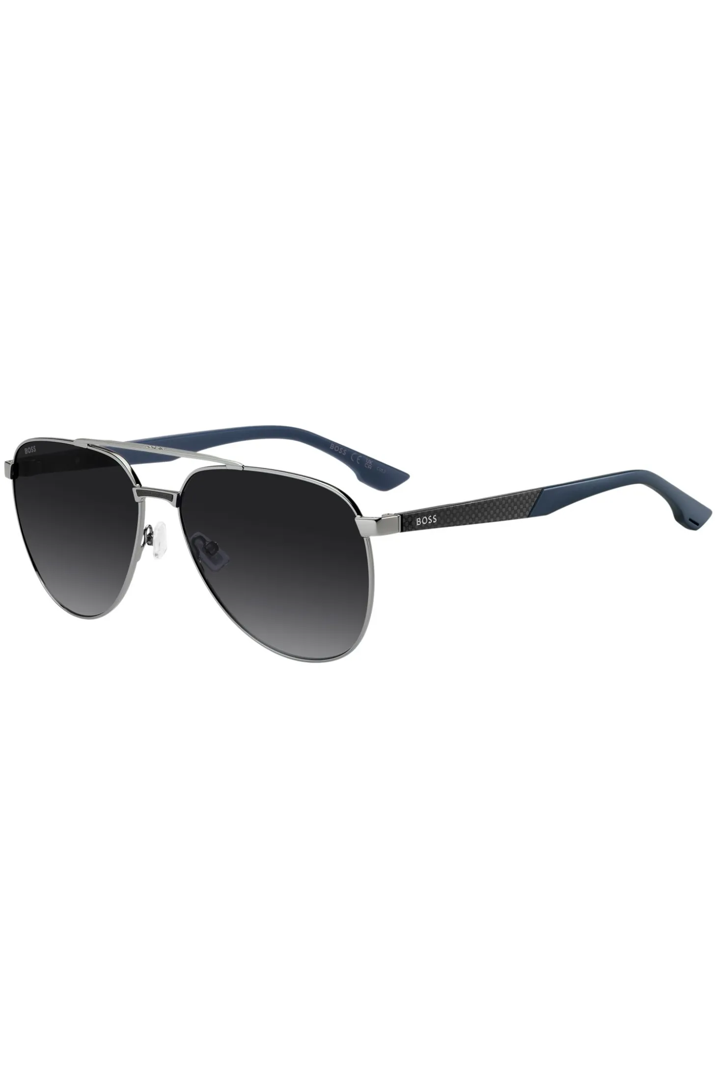 Double-bridge sunglasses with carbon-fibre temples