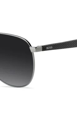 Double-bridge sunglasses with carbon-fibre temples