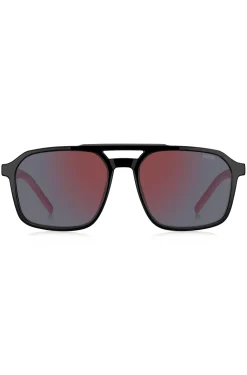 Double-bridge sunglasses with two-tone temples
