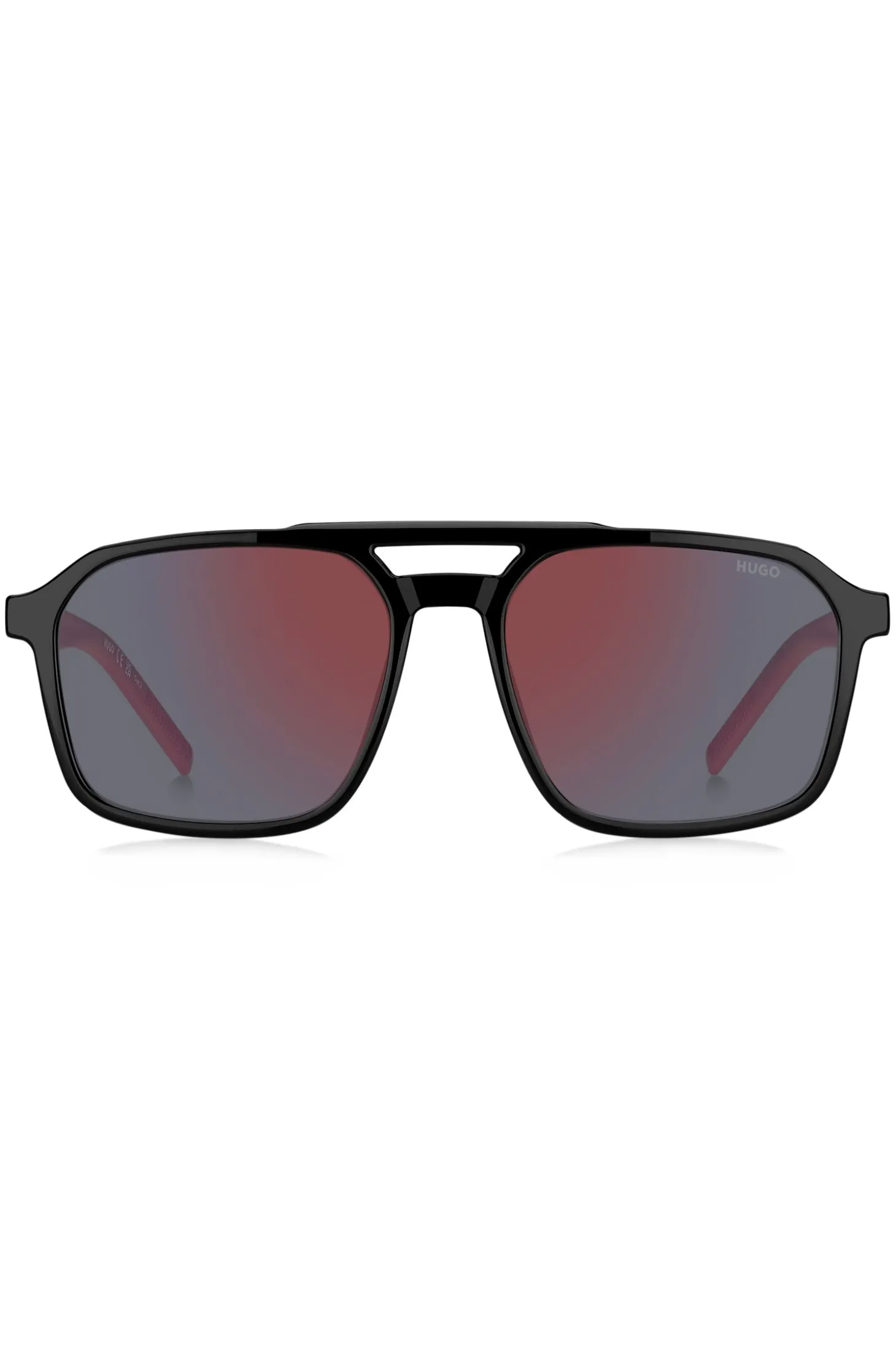 Double-bridge sunglasses with two-tone temples