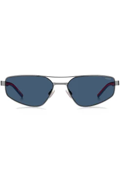 Double-bridge sunglasses with cut-out logo