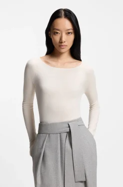 Double-layered jersey top in sheer jersey