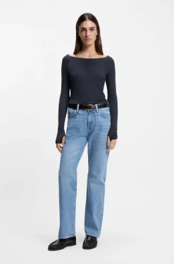 Double-layered jersey top in sheer jersey