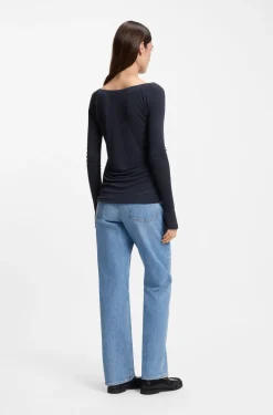 Double-layered jersey top in sheer jersey