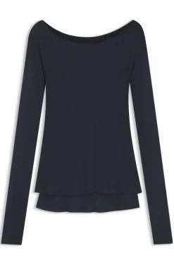 Double-layered jersey top in sheer jersey