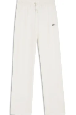 Drawstring pyjama bottoms in stretch cotton with logo detail