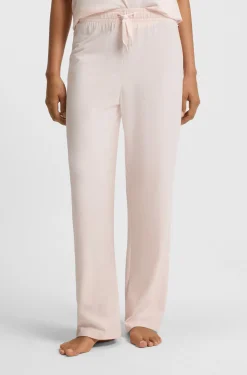 Drawstring pyjama bottoms in stretch cotton with logo detail