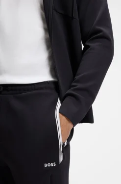 Drawstring trousers in cotton-blend jersey