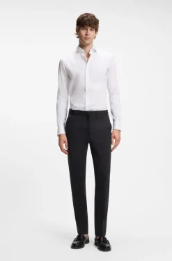 Dressletic slim-fit trousers in washable stretch jersey