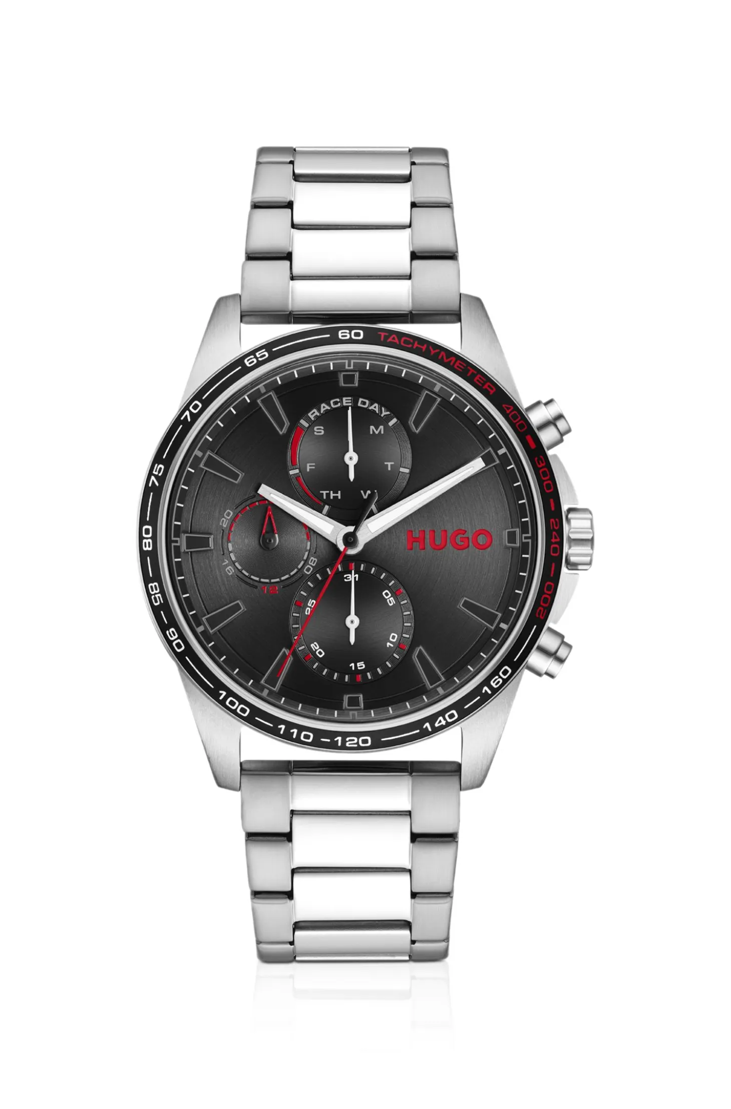 #Drift black-dial watch in stainless steel