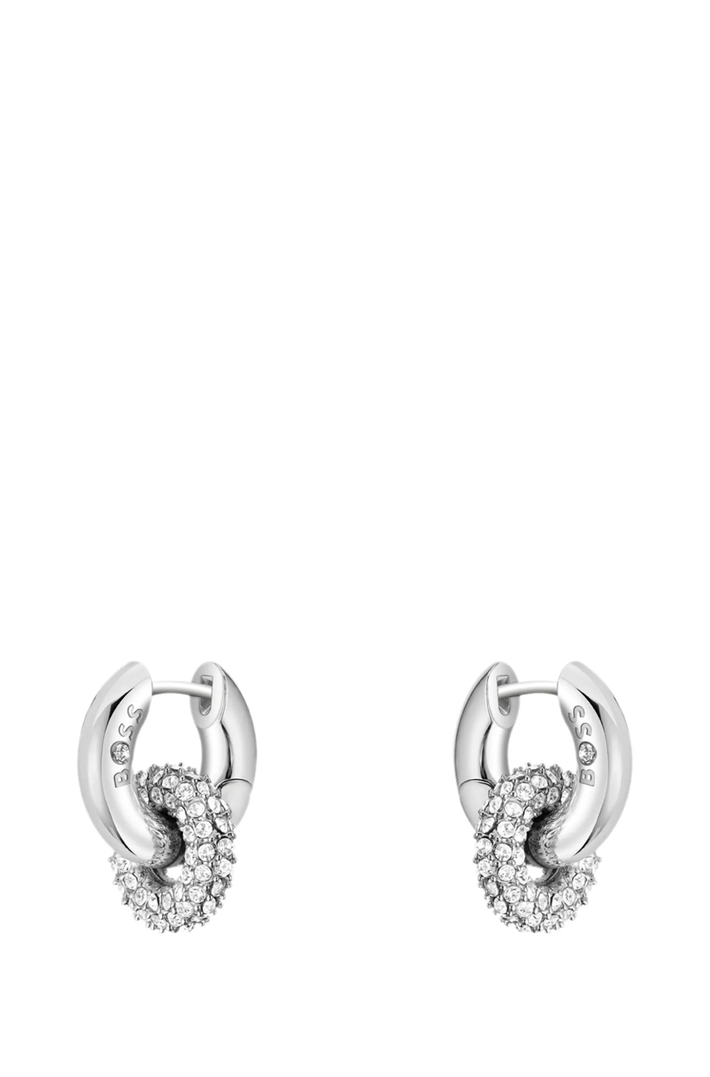 Earrings with pavé crystals