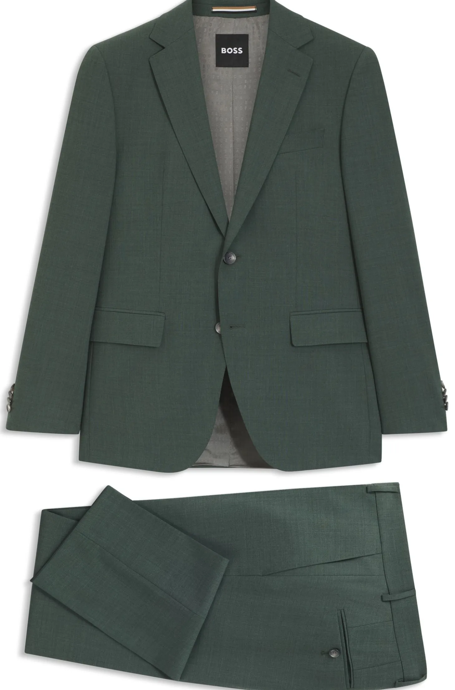 Easy-care suit in stretch cloth with wool