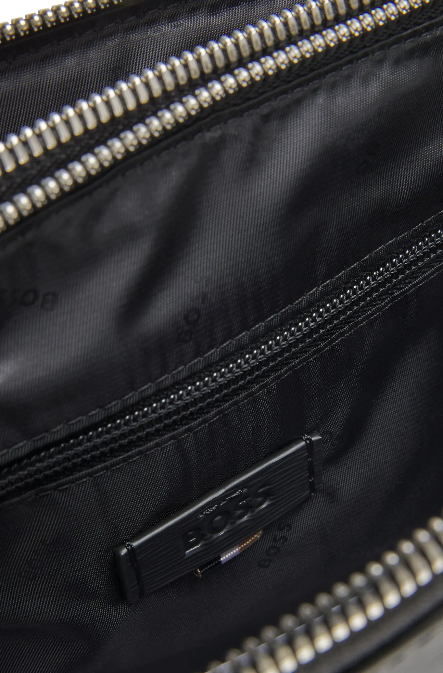Embossed-leather document case with silver-tone hardware