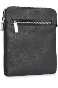 Envelope bag in Italian leather with embossed logo