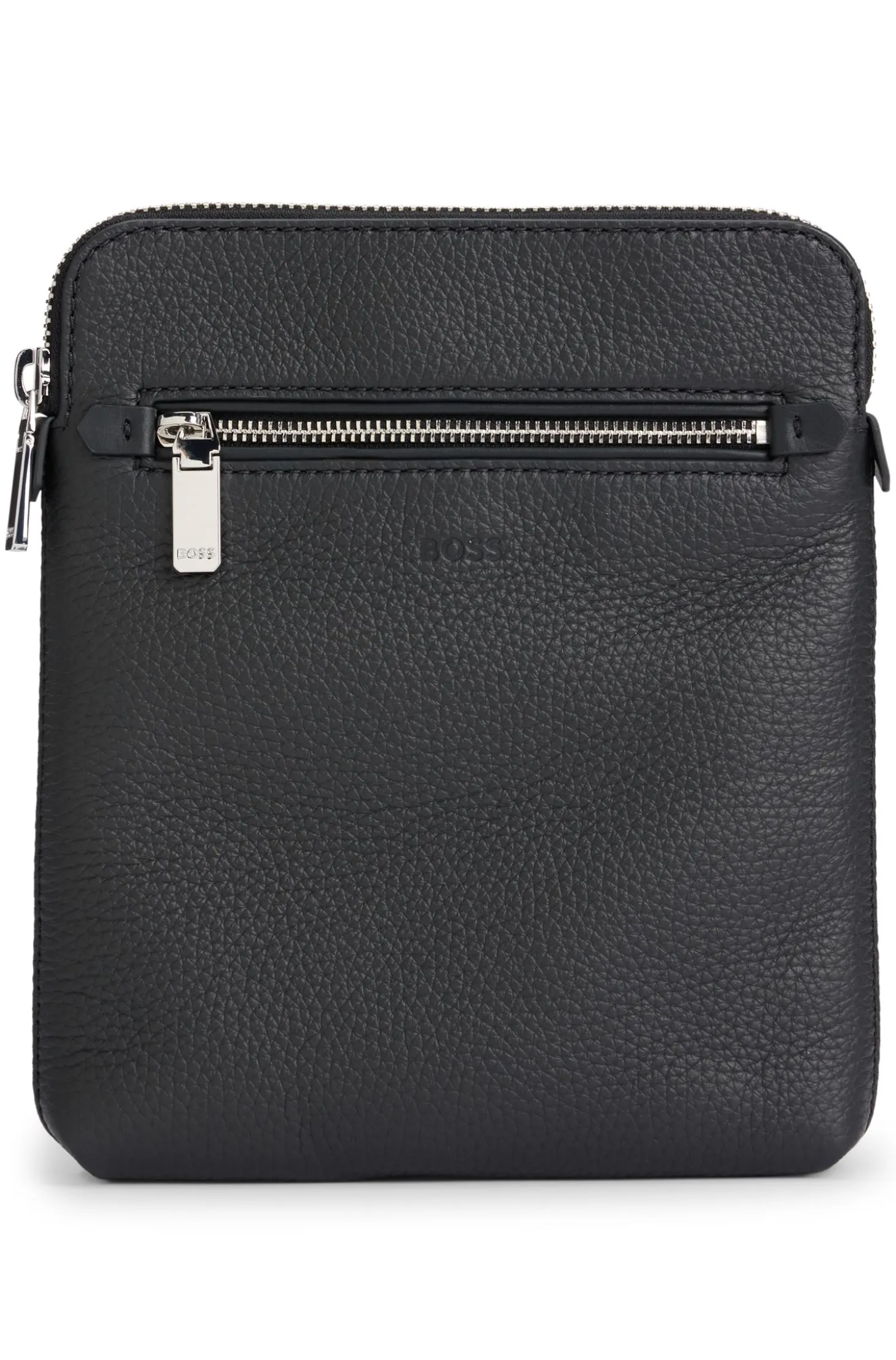 Envelope bag in Italian leather with embossed logo