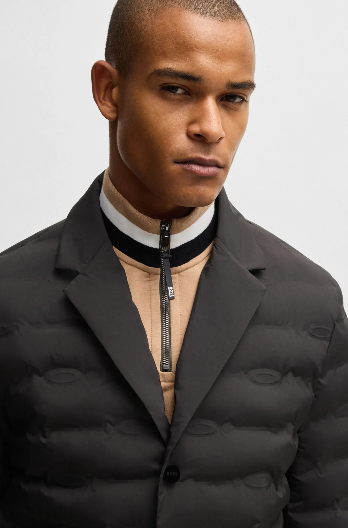 Equestrian blazer-style quilted jacket