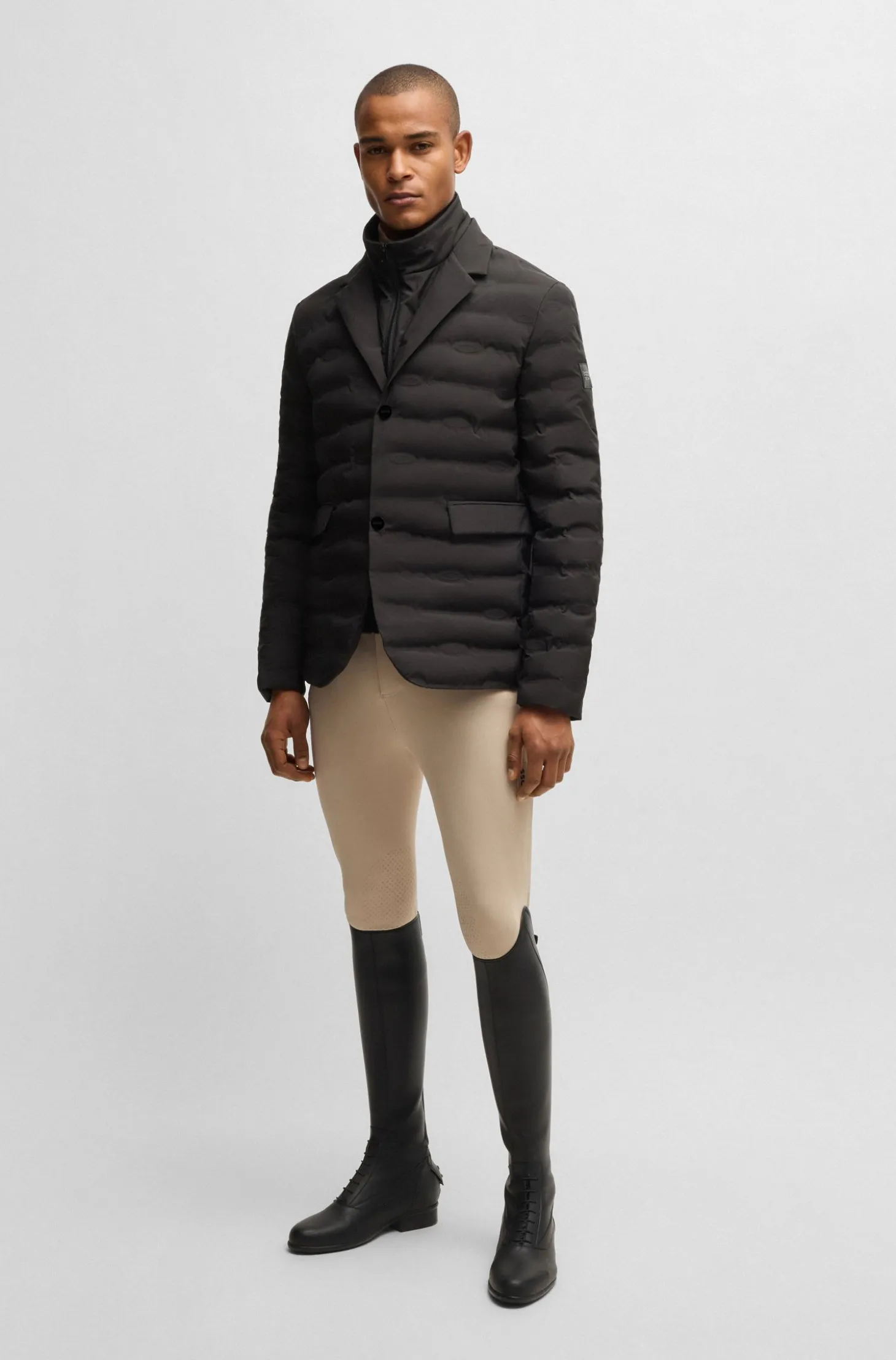 Equestrian blazer-style quilted jacket