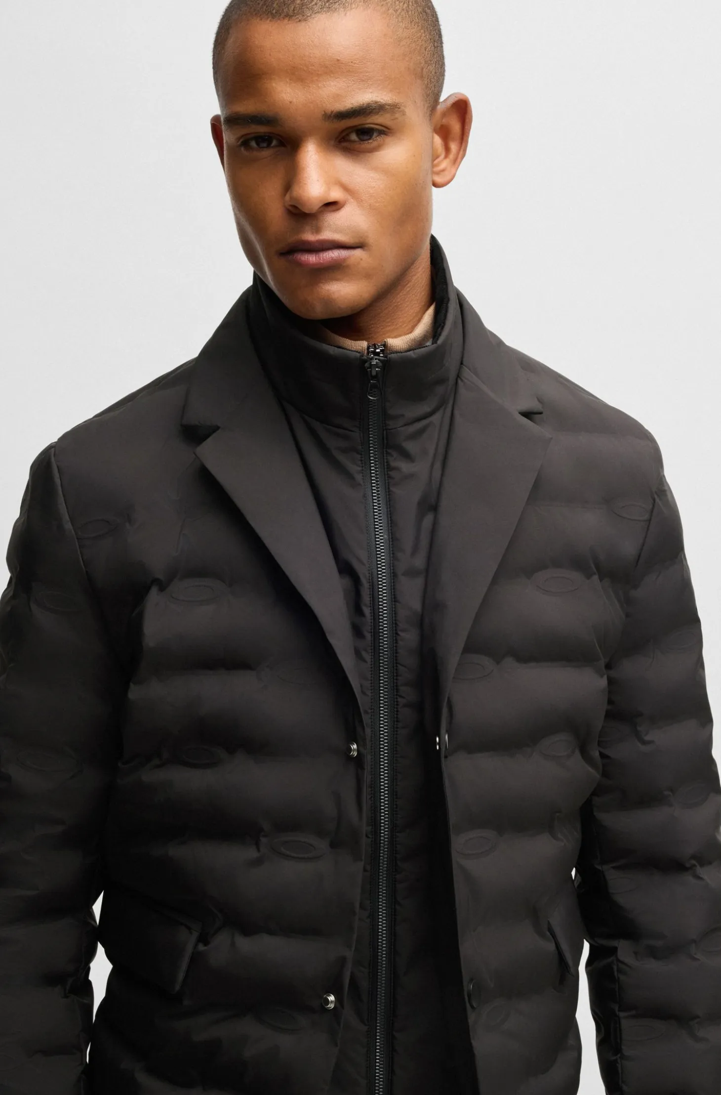 Equestrian blazer-style quilted jacket