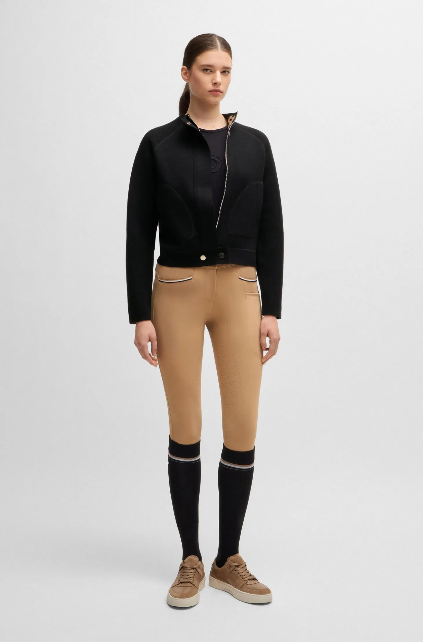 Equestrian cardigan with concealed closure