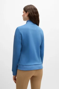 Equestrian cardigan with zipped chest pocket