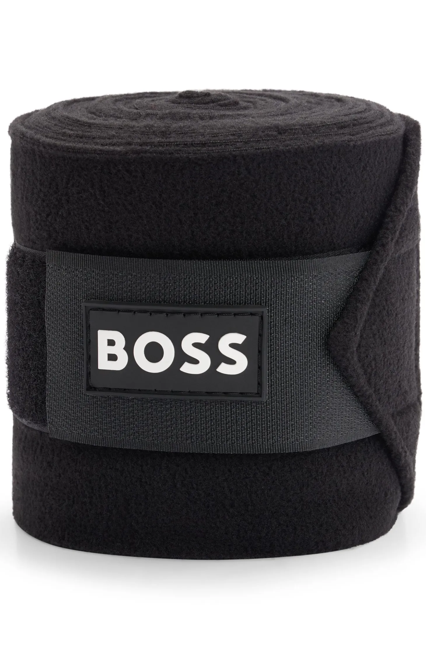 Equestrian circulation bandages with contrast branding and riptape closure