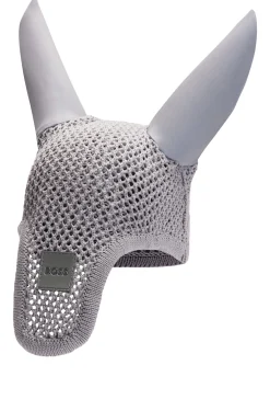 Equestrian crochet fly veil with logo patch