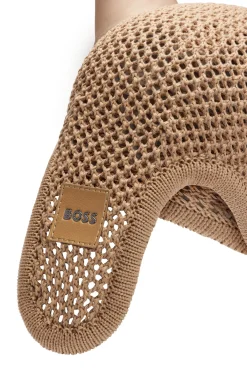 Equestrian crochet fly veil with logo patch