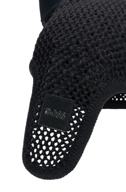 Equestrian crochet fly veil with logo patch