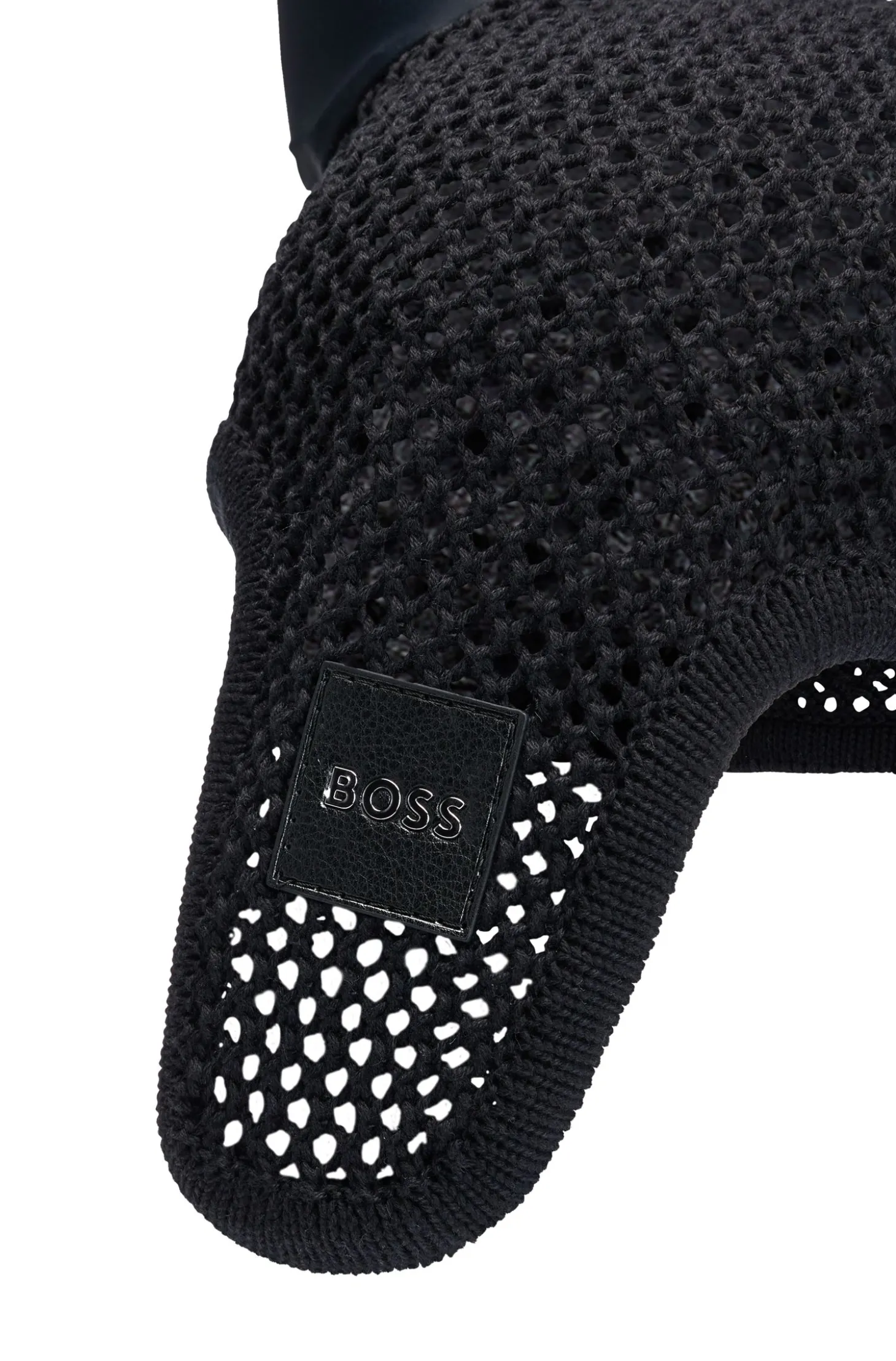 Equestrian crochet fly veil with logo patch