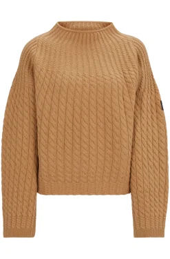 Equestrian cropped sweater in wool and cashmere