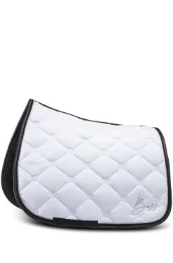 Equestrian dressage saddle pad with crystal trim