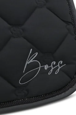 Equestrian dressage saddle pad with crystal trim