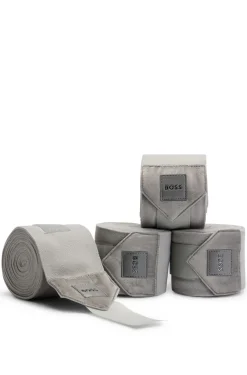 Equestrian fleece bandages with velvet ends