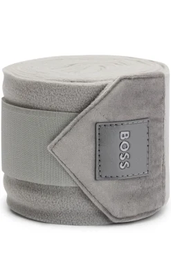Equestrian fleece bandages with velvet ends