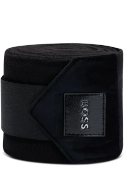 Equestrian fleece bandages with velvet ends