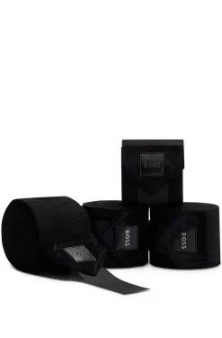 Equestrian fleece bandages with velvet ends