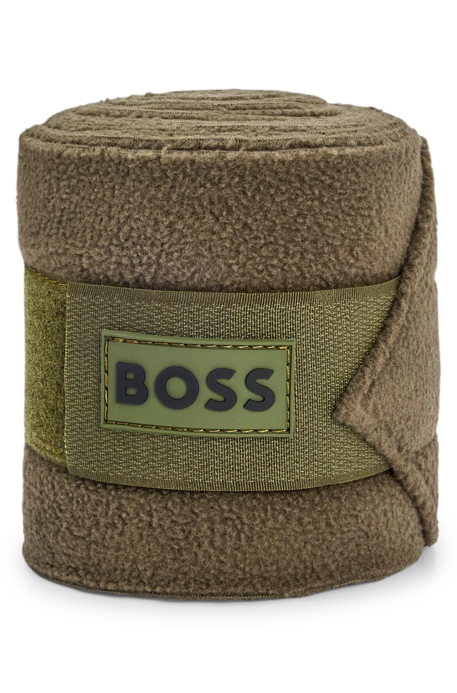 Equestrian fleece circulation bandages with branding
