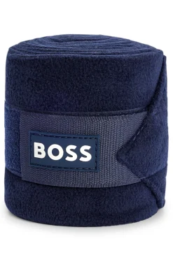 Equestrian fleece circulation bandages with branding