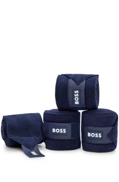 Equestrian fleece circulation bandages with branding