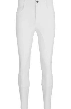 Equestrian full-grip breeches in power-sport fabric