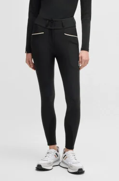 Equestrian high-waisted slim-fit breeches with knee grip