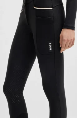 Equestrian high-waisted slim-fit breeches with knee grip
